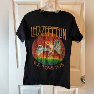 Led Zeppelin U.S. Tour 1975 Black T-Shirt